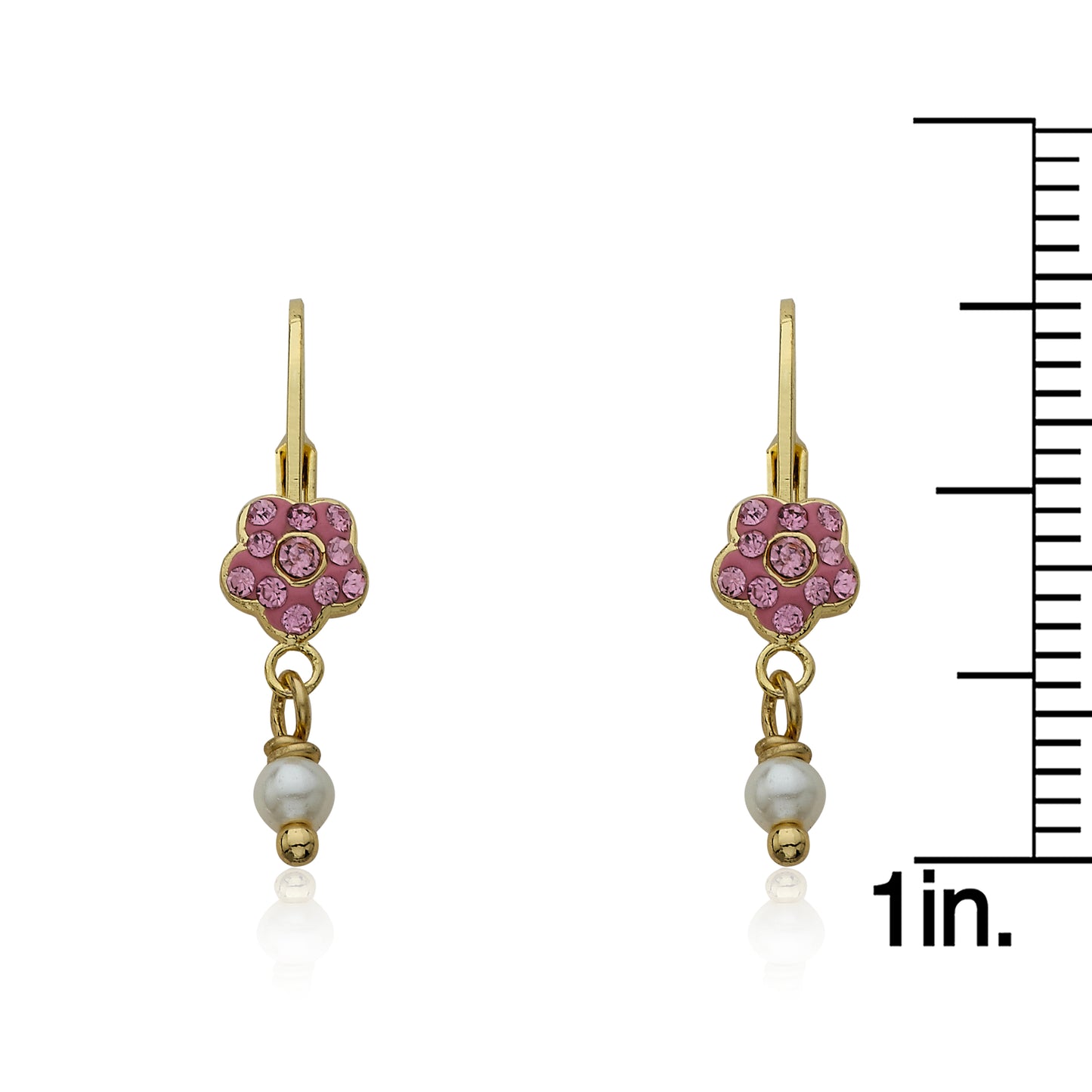 Crystal Flower & Pearl Dangle Earring