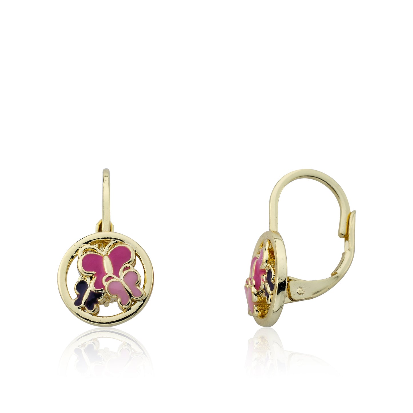 Enamel Butterfly Circle Earring