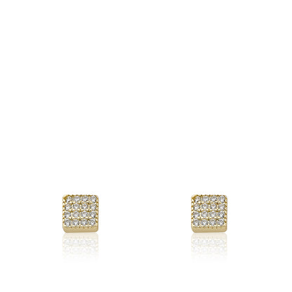 Retro CZ Pave Square Earring