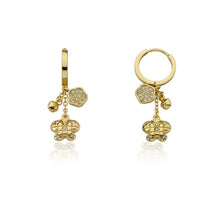 Butterfly & Cz Flower Cluster Dangle Earring