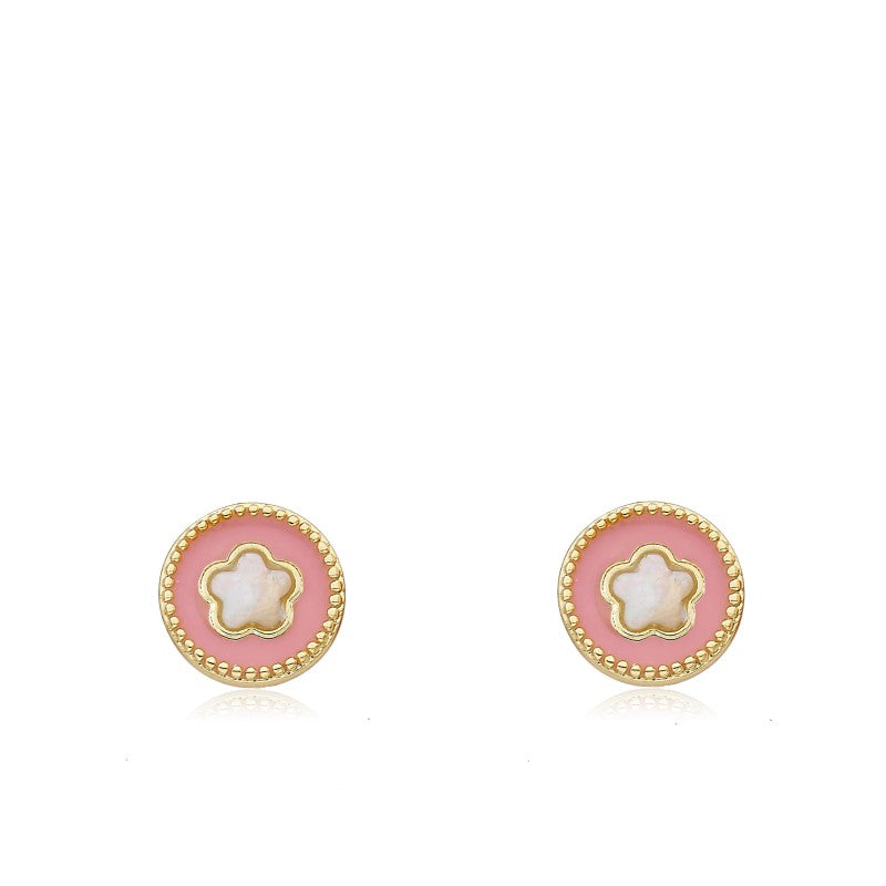 Mother of Pearl Flower Stud Earring