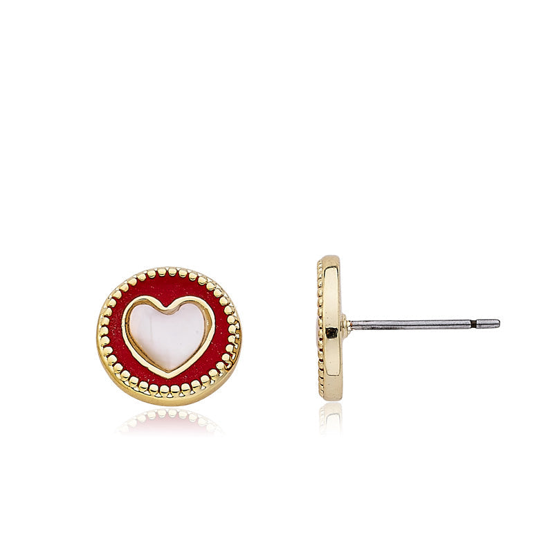 Mother of Pearl Heart Stud Earring