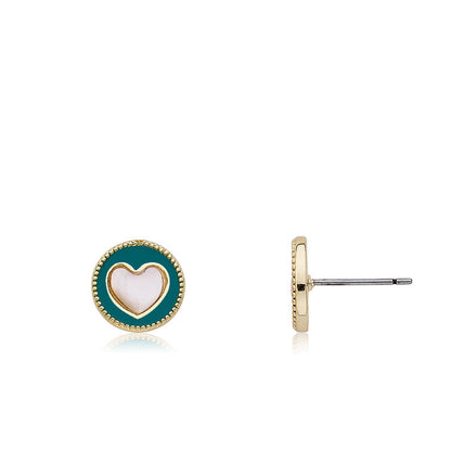 Mother of Pearl Heart Stud Earring