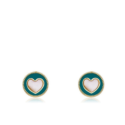 Mother of Pearl Heart Stud Earring