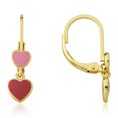 Enamel Hearts Dangle Earring