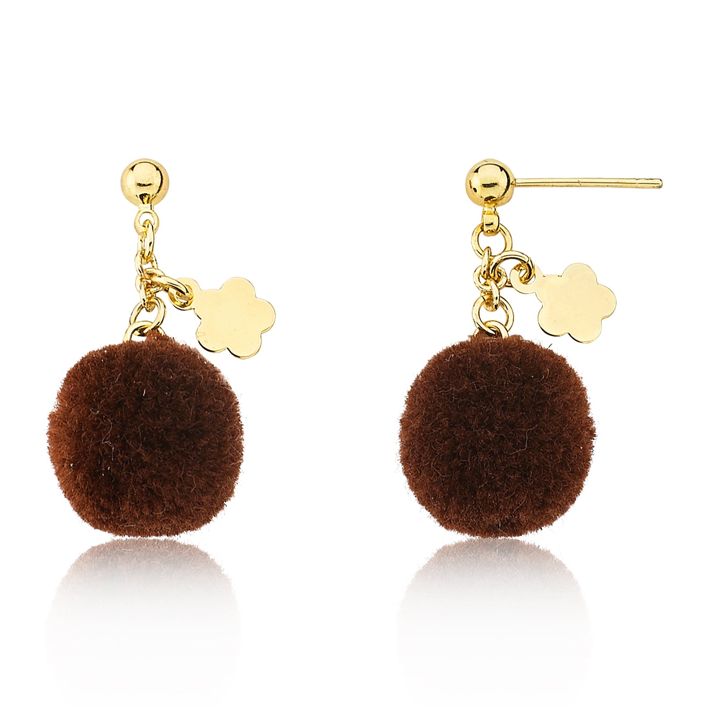 Mileez Pom Pom & Flower Earring