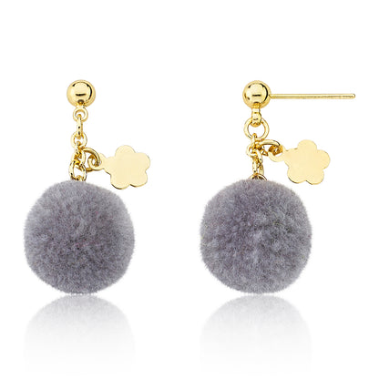 Mileez Pom Pom & Flower Earring