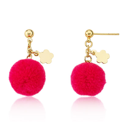 Mileez Pom Pom & Flower Earring