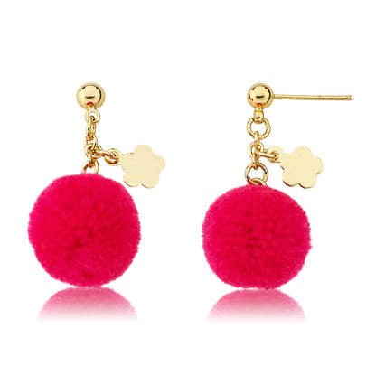 Mileez Pom Pom & Flower Earring