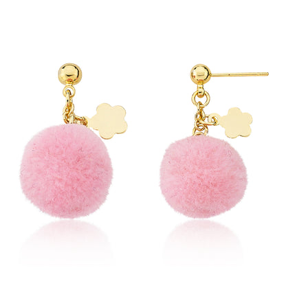 Mileez Pom Pom & Flower Earring