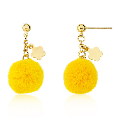 Mileez Pom Pom & Flower Earring