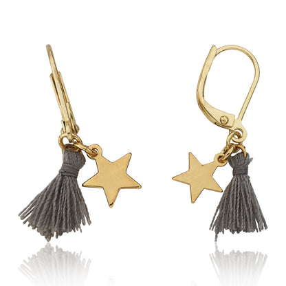 Mileez Mini Tassel & Star Dangle Leverback Earring