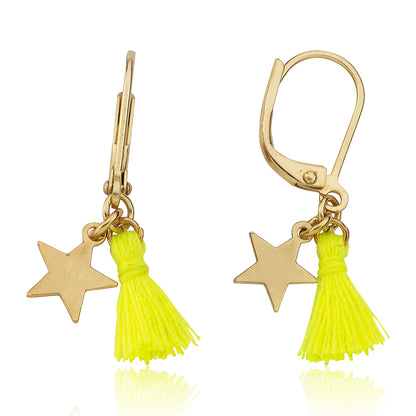 Mileez Mini Tassel & Star Dangle Leverback Earring