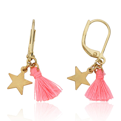 Mileez Mini Tassel & Star Dangle Leverback Earring