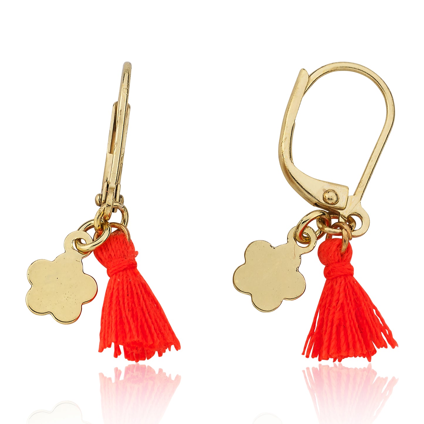 Mileez Mini Tassel & Flower Dangle Leverback Earring