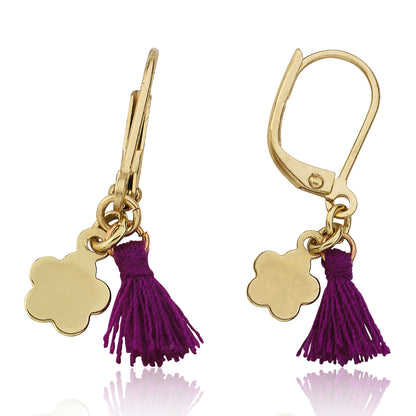 Mileez Mini Tassel & Flower Dangle Leverback Earring