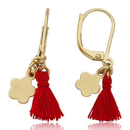 Mileez Mini Tassel & Flower Dangle Leverback Earring