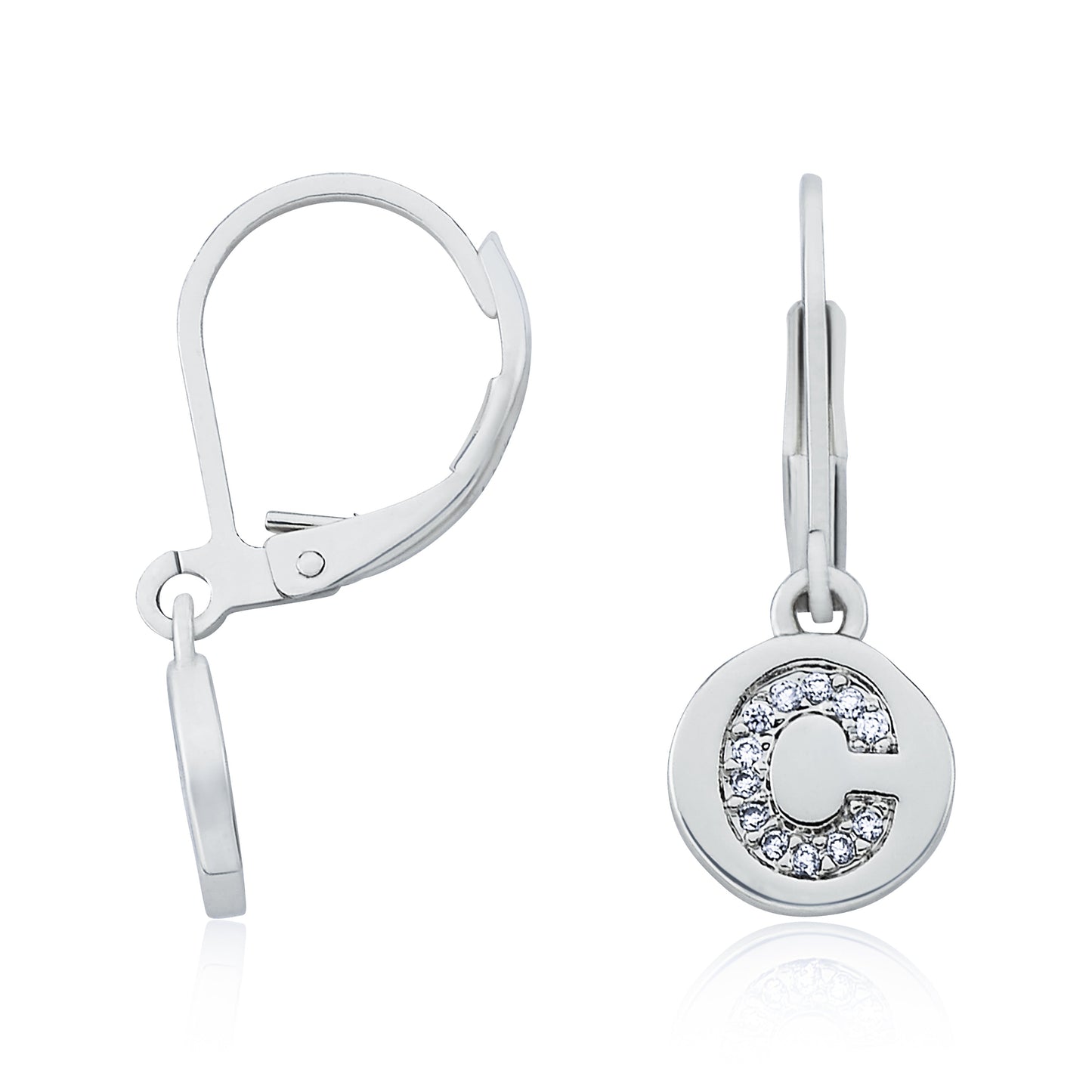 Classic! Initial Disc Leverback Earring