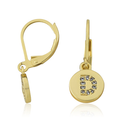 Classic! Initial Disc Leverback Earring