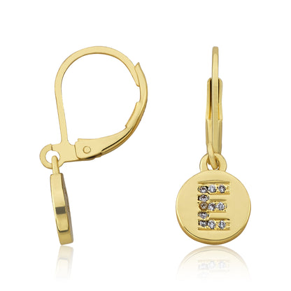 Classic! Initial Disc Leverback Earring