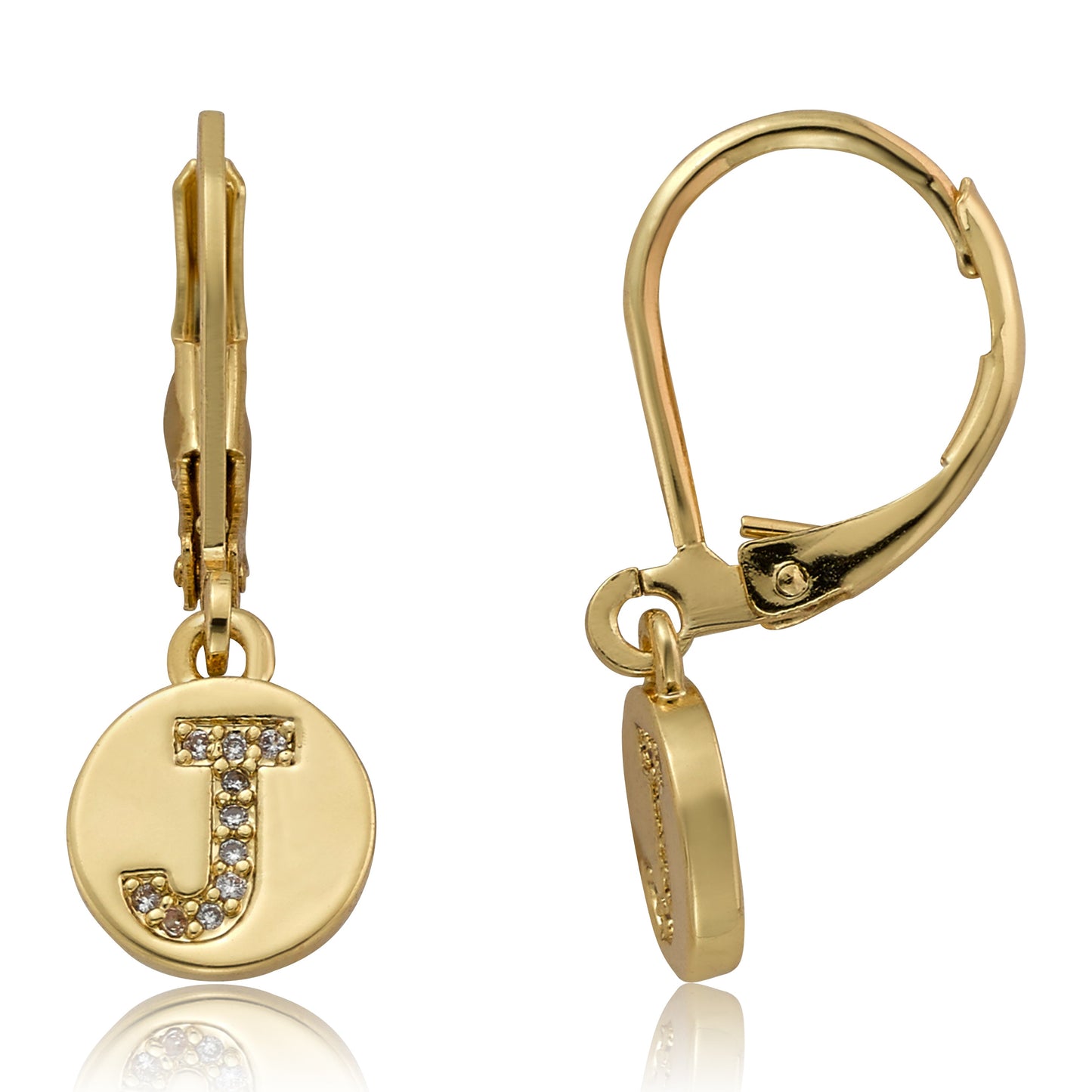 Classic! Initial Disc Leverback Earring