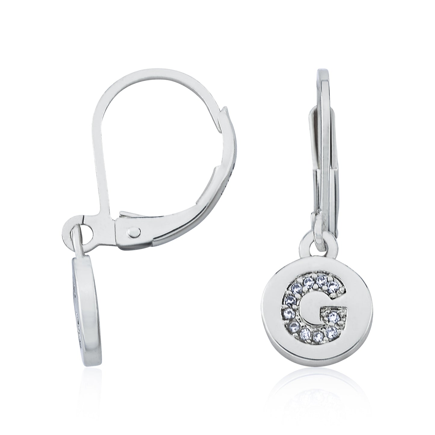 Classic! Initial Disc Leverback Earring