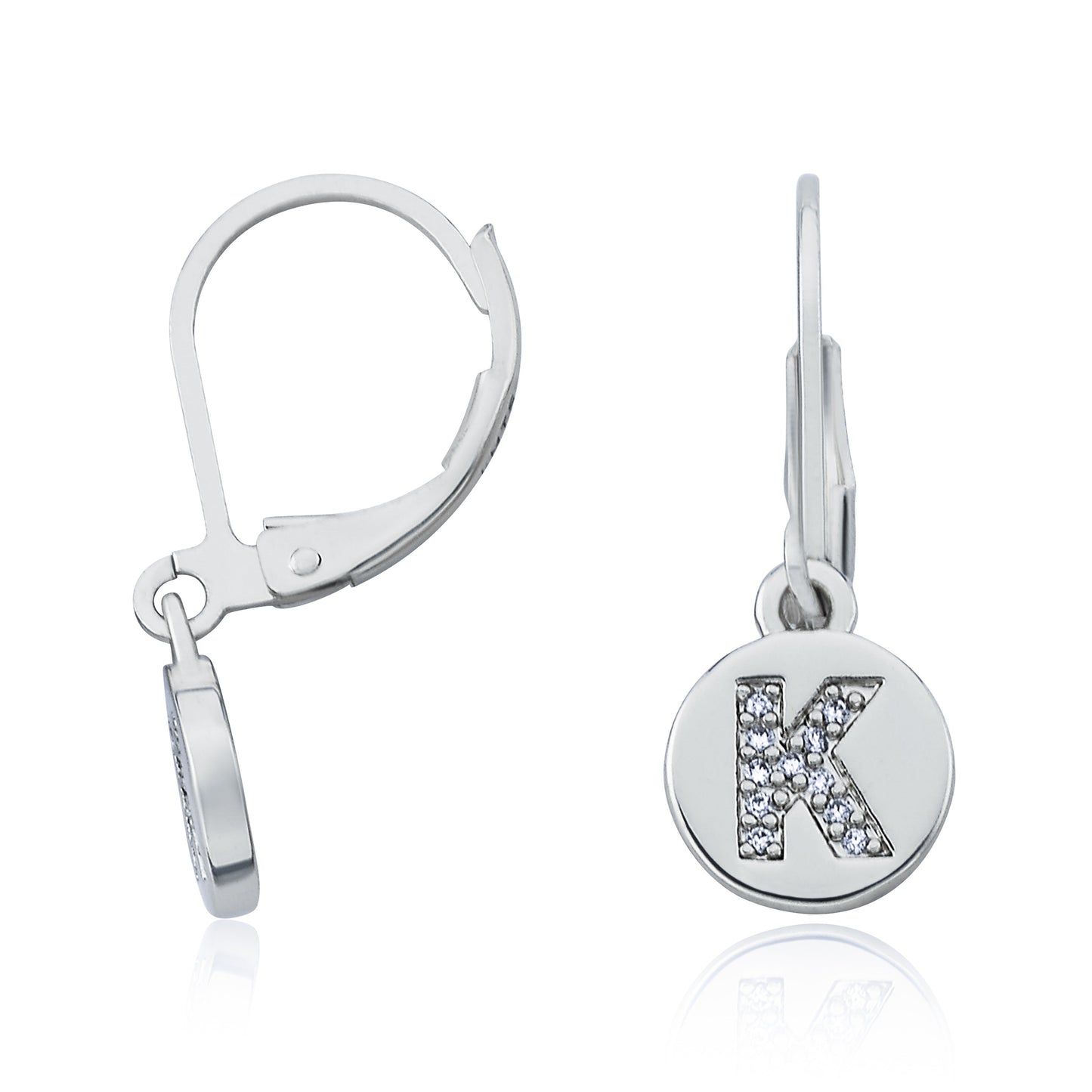 Classic! Initial Disc Leverback Earring