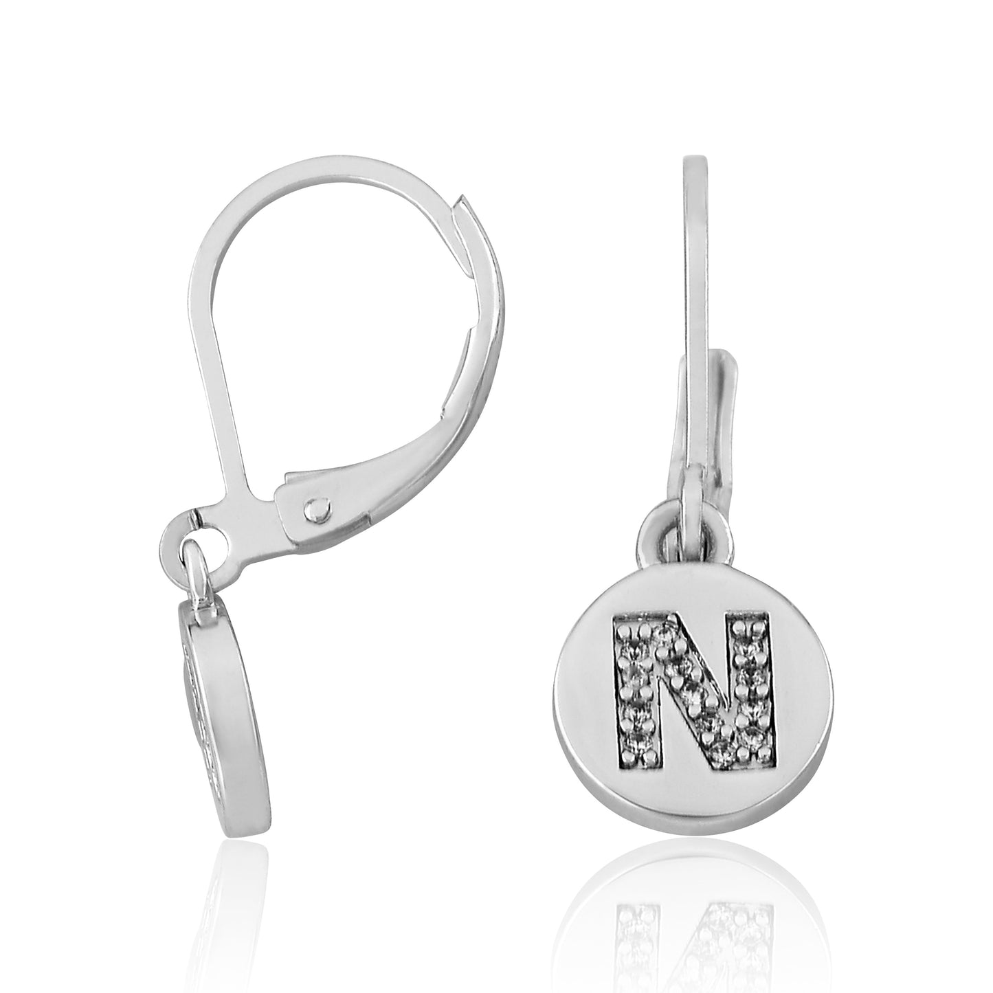 Classic! Initial Disc Leverback Earring