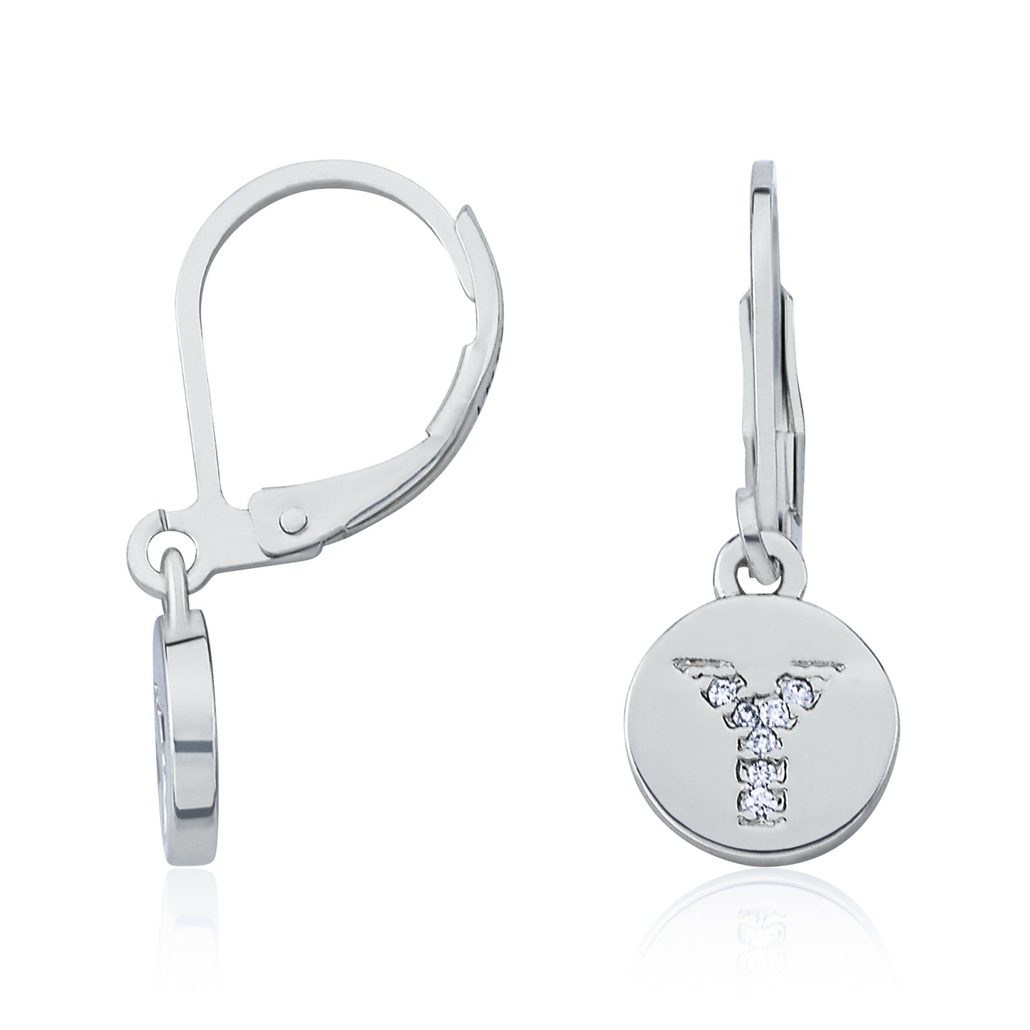 Classic! Initial Disc Leverback Earring