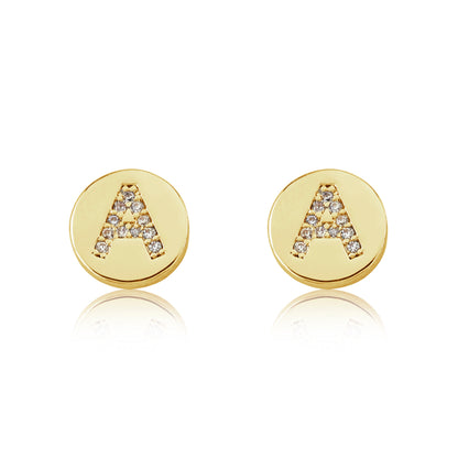 LMTS Classic! Initial Disc Stud Earring