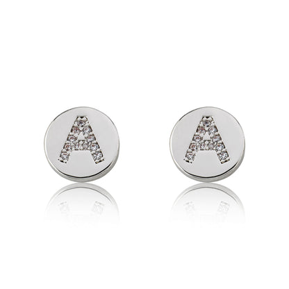 LMTS Classic! Initial Disc Stud Earring