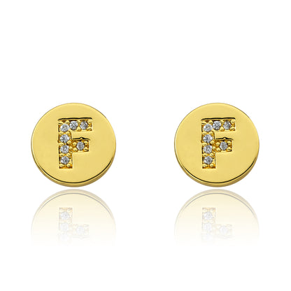 LMTS Classic! Initial Disc Stud Earring