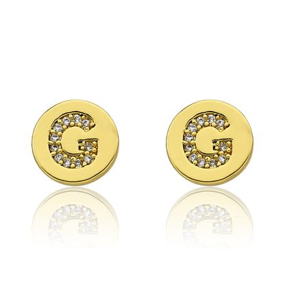 LMTS Classic! Initial Disc Stud Earring