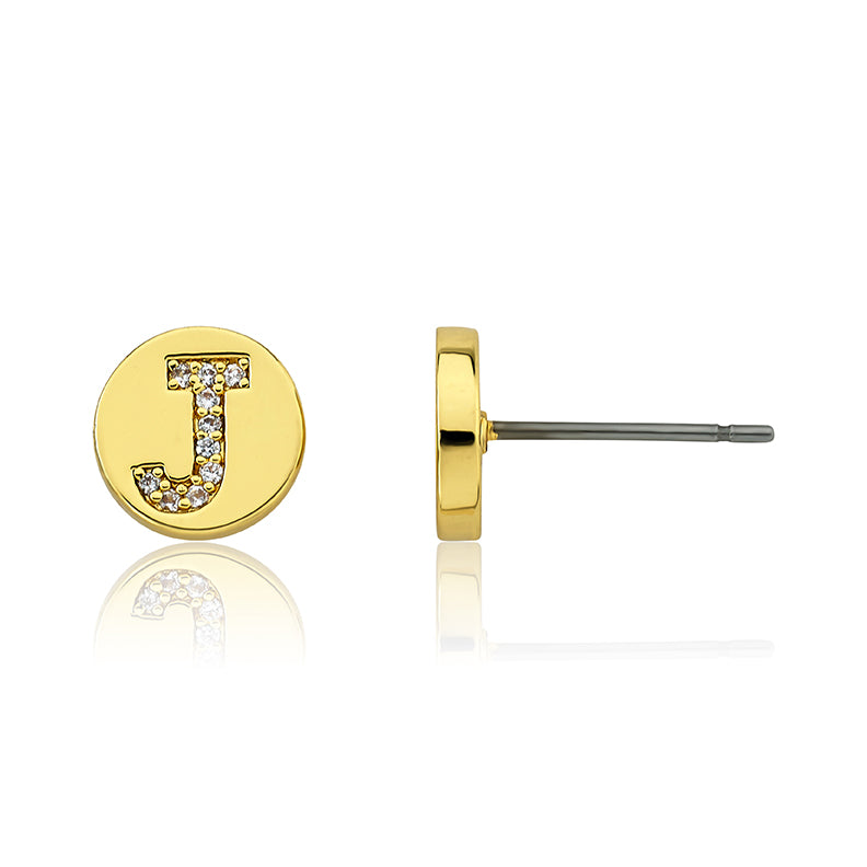 LMTS Classic! Initial Disc Stud Earring