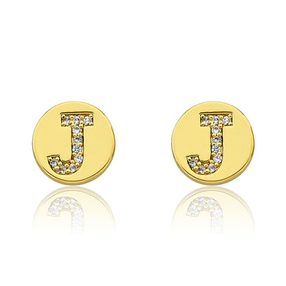 LMTS Classic! Initial Disc Stud Earring