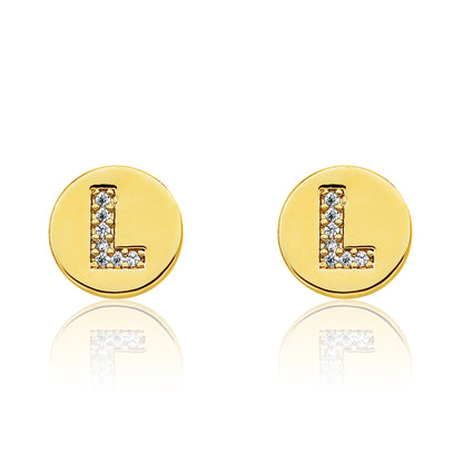 LMTS Classic! Initial Disc Stud Earring