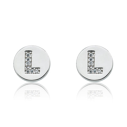 LMTS Classic! Initial Disc Stud Earring