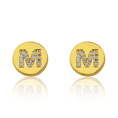 LMTS Classic! Initial Disc Stud Earring