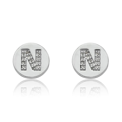 LMTS Classic! Initial Disc Stud Earring