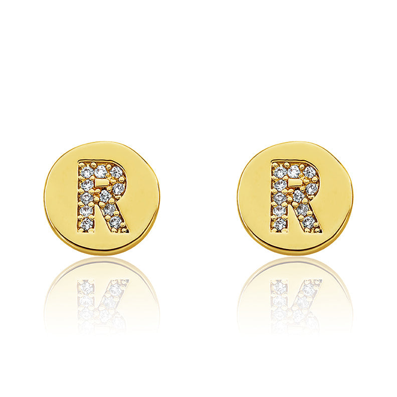 LMTS Classic! Initial Disc Stud Earring