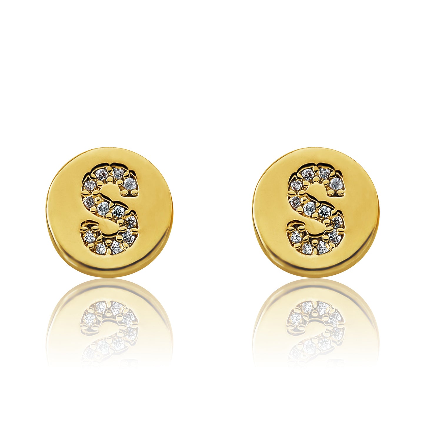 LMTS Classic! Initial Disc Stud Earring