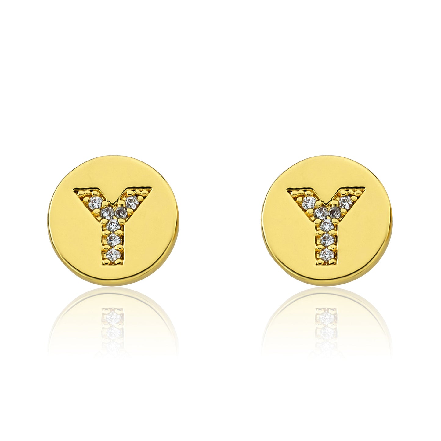 LMTS Classic! Initial Disc Stud Earring