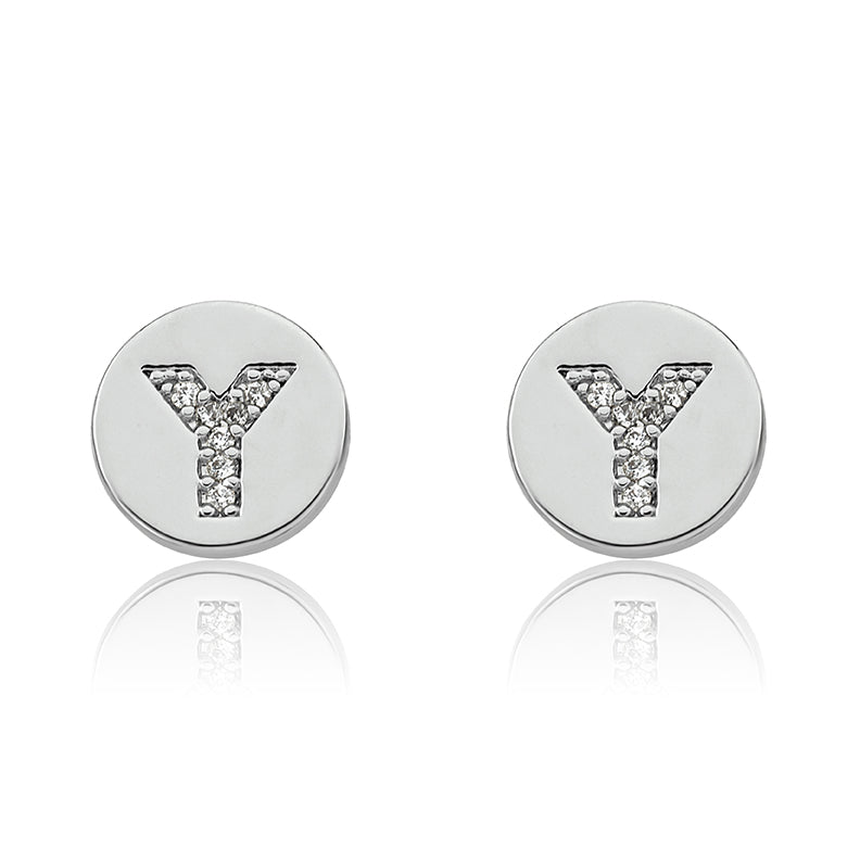 LMTS Classic! Initial Disc Stud Earring