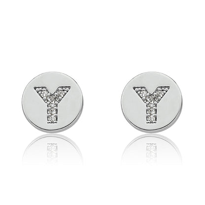 LMTS Classic! Initial Disc Stud Earring