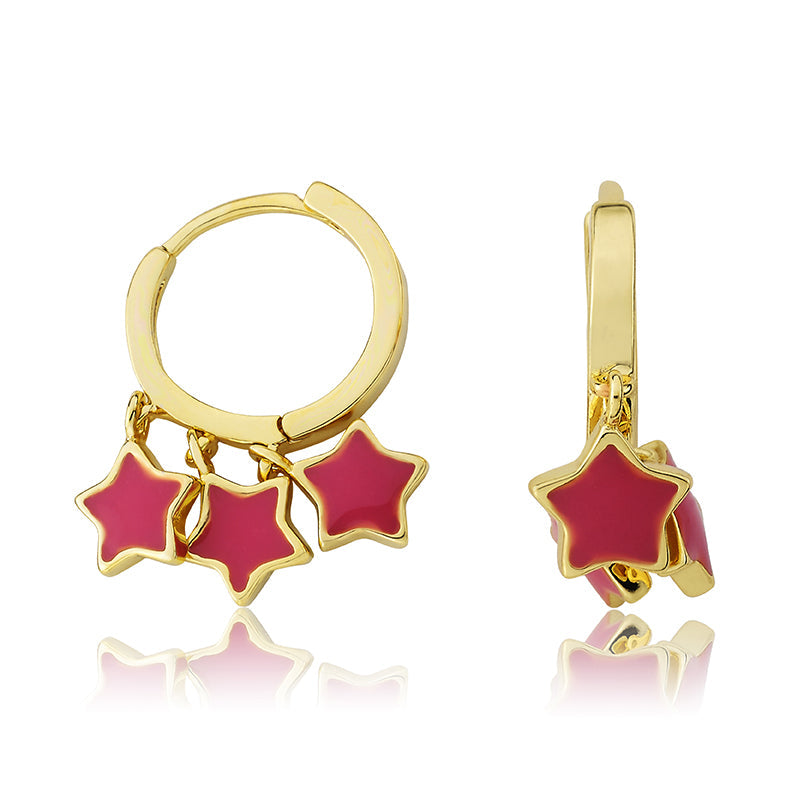 Enamel Star Dangle Earring