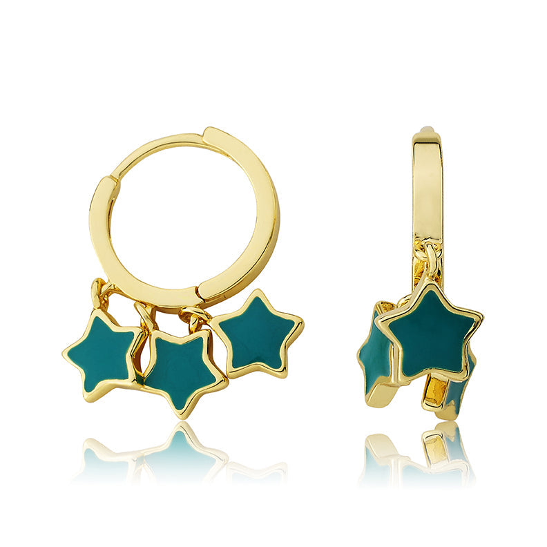 Enamel Star Dangle Earring