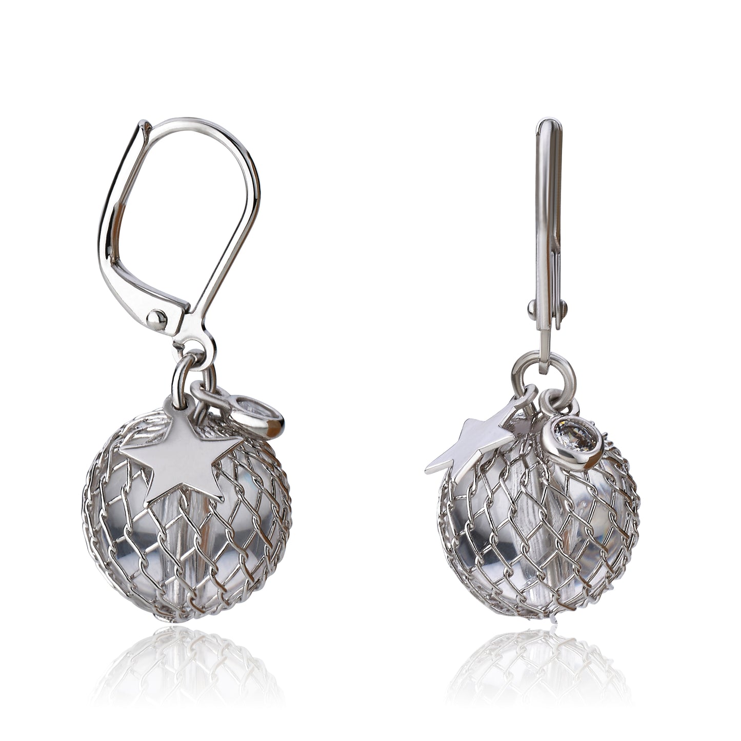 Lucite Ball Earring With Star Charm