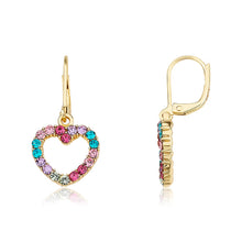 Rainbow Heart Dangle Earring