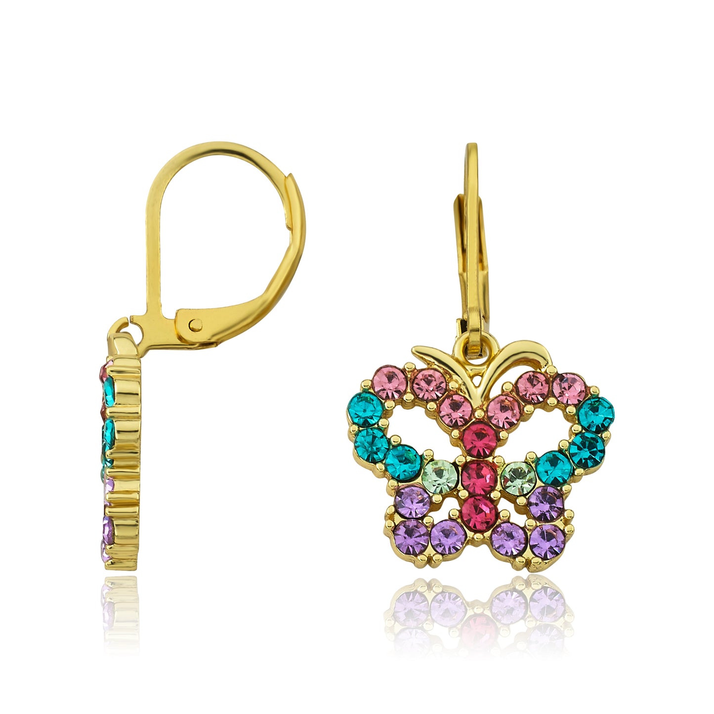 Rainbow Butterfly Dangle Earring