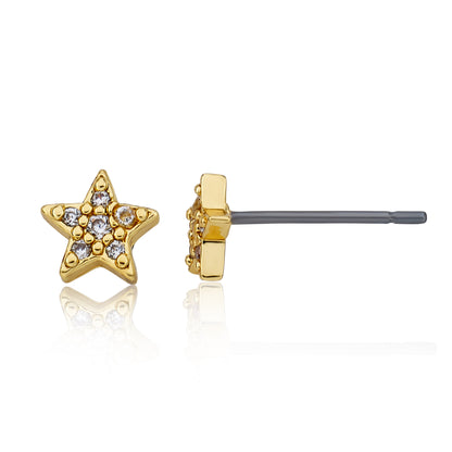 CZ Filled Star Stud Earring